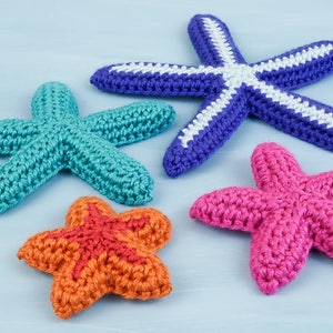 Starfish Collection four CROCHET PATTERNS digital PDF file download image 1