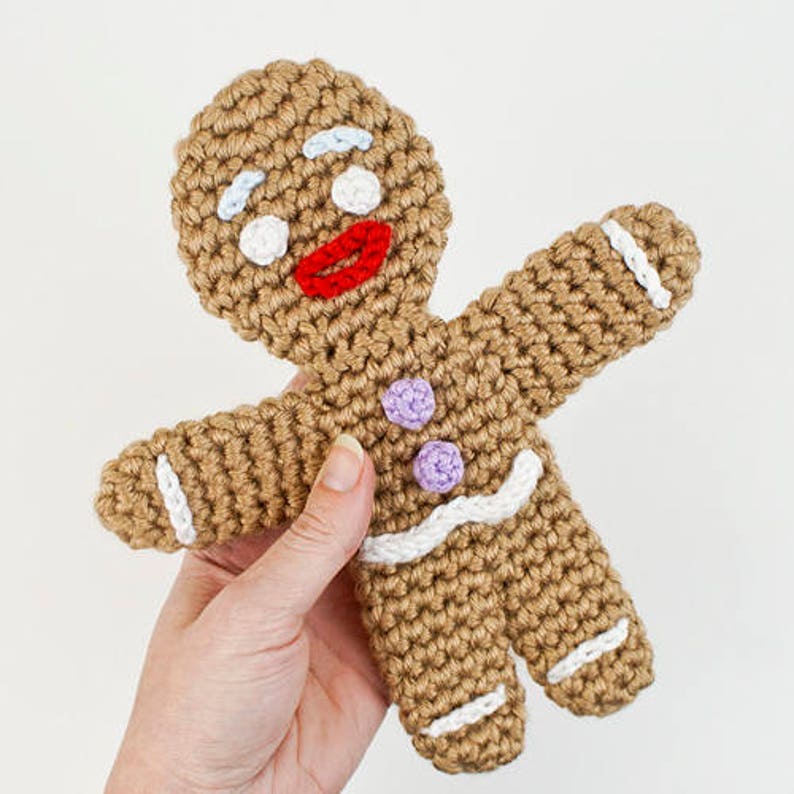 Gingerbread Family two amigurumi CROCHET PATTERNS digital PDF file download Gingerbread Man, Gingerbread Girl image 8