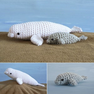 AquaAmi Beluga Whales amigurumi CROCHET PATTERN digital PDF file download