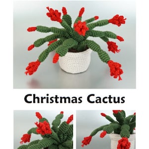 Christmas Cactus amigurumi potted plant CROCHET PATTERN digital PDF file download image 6