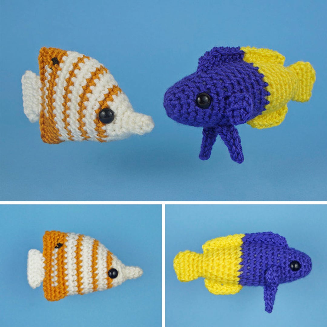 Tropical Fish Set 3 - Two Amigurumi Fish CROCHET PATTERNS Digital PDF ...