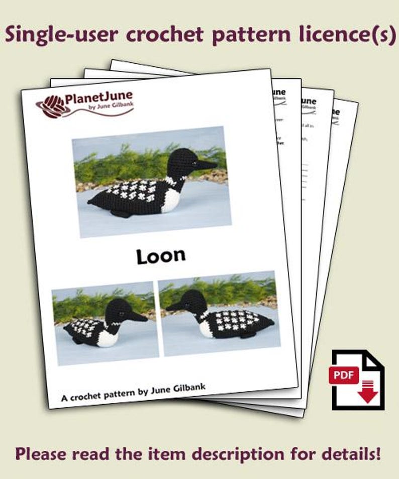 Loon Pattern Paper Loon Amigurumi Bird CROCHET PATTERN Digital PDF File Download - Etsy