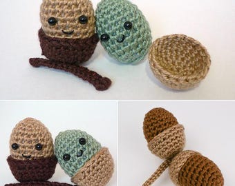 Amigurumi Acorn CROCHET PATTERN digital PDF file download