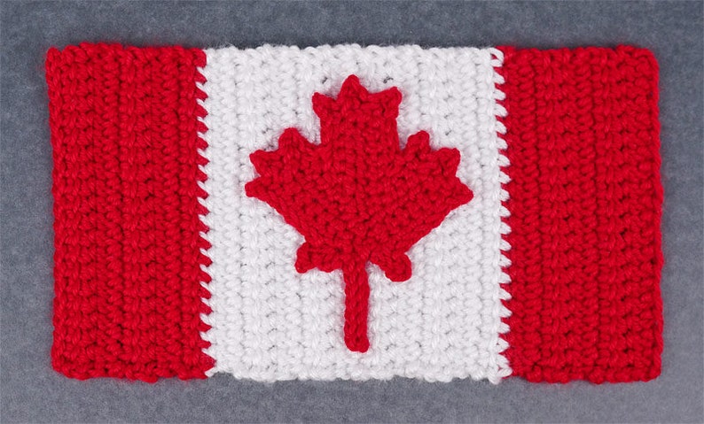 Maple Leaf Collection & Canadian Flag two realistic maple leaves plus bonus flag background CROCHET PATTERNS digital PDF file download image 6
