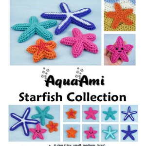 Starfish Collection four CROCHET PATTERNS digital PDF file download image 8