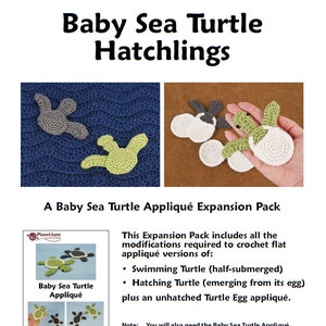 Baby Sea Turtle Applique CROCHET PATTERN digital PDF file download image 8