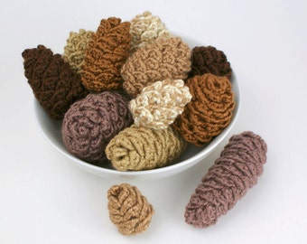 Pine Cone Collection CROCHET PATTERNS digital PDF file download, 6 realistic designs in 1 pattern