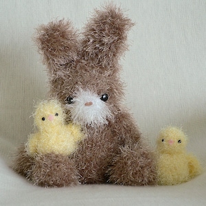 Fuzzy Bunny and Chick amigurumi CROCHET PATTERN digital PDF file download
