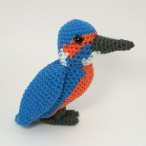 Kingfisher amigurumi bird CROCHET PATTERN digital PDF file download