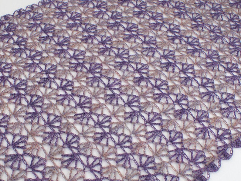 Rippled Lace Rectangular Shawl CROCHET PATTERN Digital PDF - Etsy