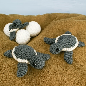 Baby Sea Turtle Collection - three amigurumi CROCHET PATTERNS digital PDF file download