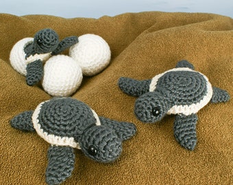 Baby Sea Turtle Collection - three amigurumi CROCHET PATTERNS digital PDF file download