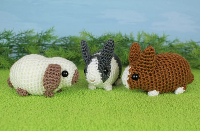 Baby Bunnies 1 & 2 six amigurumi bunny rabbit CROCHET PATTERNS digital PDF file download image 7