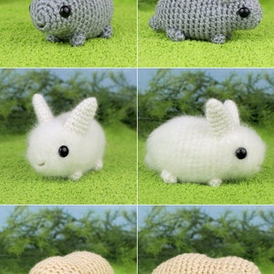 Baby Bunnies 1 & 2 six amigurumi bunny rabbit CROCHET PATTERNS digital PDF file download image 4