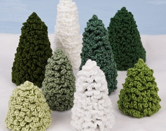 Christmas Trees Set 2 CROCHET PATTERN digital PDF file download (crochet 3 styles of any-height tree)