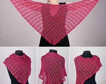 Sweetheart Lace Shawl CROCHET PATTERN digital PDF file download