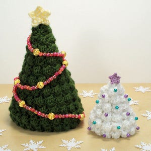 Christmas Trees Set 1 CROCHET PATTERN digital PDF file download 2 sizes and star included image 6