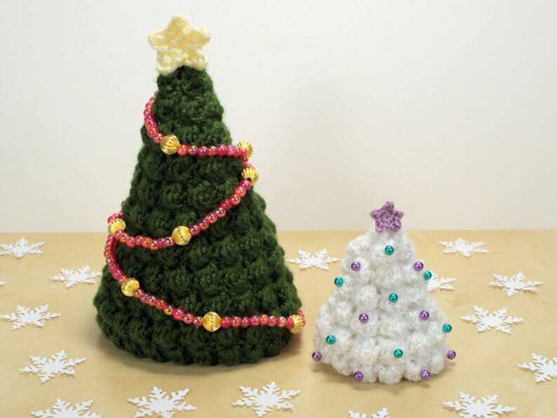 Christmas Trees Set 1 CROCHET PATTERN digital PDF file download 2 sizes and star included image 6