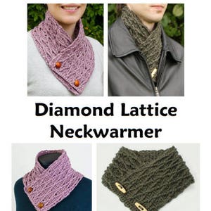 Diamond Lattice Neckwarmer CROCHET PATTERN digital PDF file download image 7