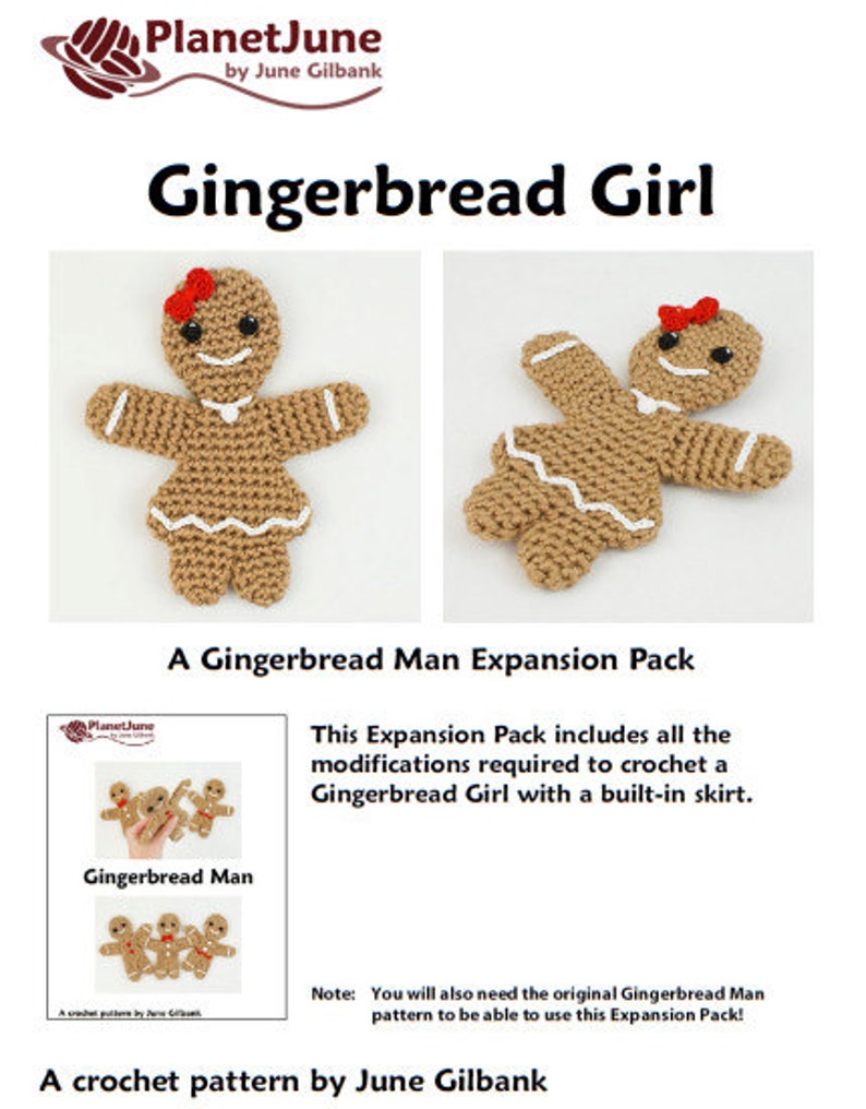 Gingerbread Family two amigurumi CROCHET PATTERNS digital PDF file download Gingerbread Man, Gingerbread Girl image 10