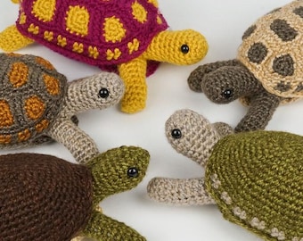 Tortoise and Simple-Shell Tortoise, Turtle & Terrapin - two amigurumi CROCHET PATTERNS digital PDF file download
