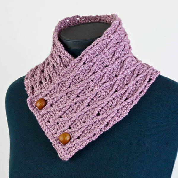 Diamond Lattice Neckwarmer CROCHET PATTERN digital PDF file download