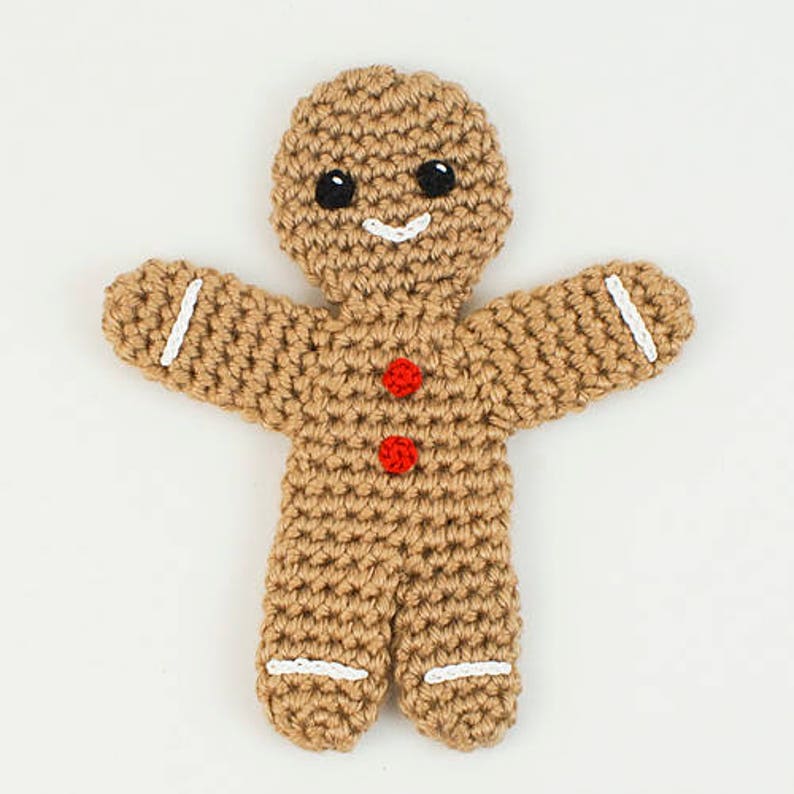 Gingerbread Family two amigurumi CROCHET PATTERNS digital PDF file download Gingerbread Man, Gingerbread Girl image 5