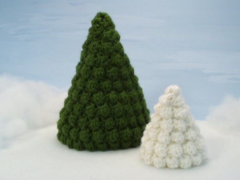 Christmas Trees Set 1 CROCHET PATTERN digital PDF file download 2 sizes and star included image 5
