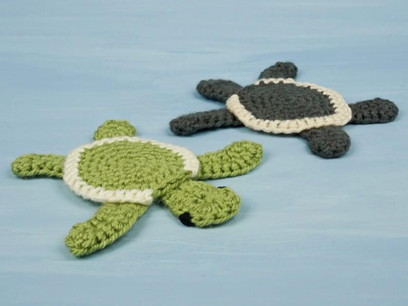 Baby Sea Turtle Applique CROCHET PATTERN digital PDF file download image 3