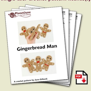 Gingerbread Family two amigurumi CROCHET PATTERNS digital PDF file download Gingerbread Man, Gingerbread Girl image 2