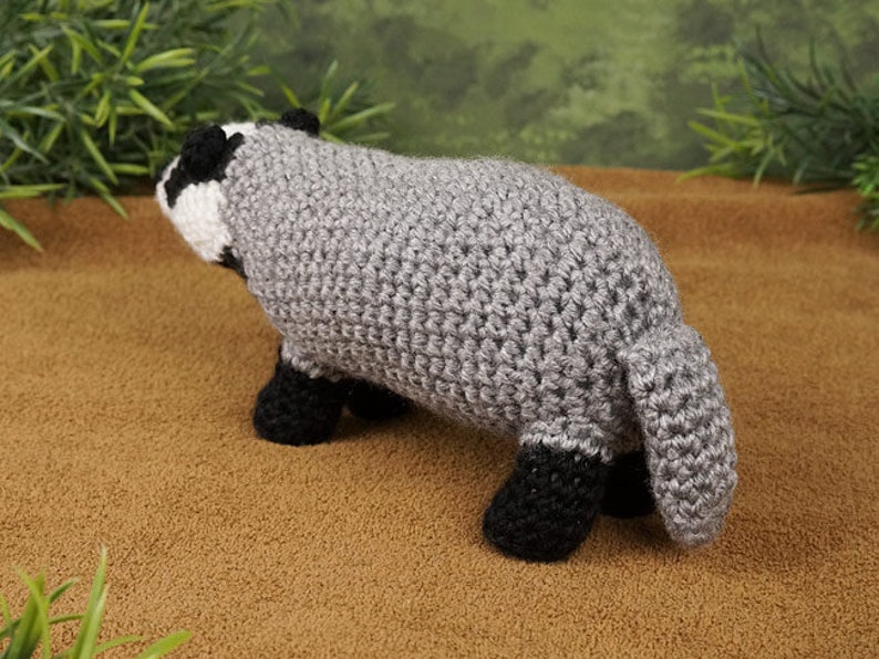 Badger amigurumi CROCHET PATTERN digital PDF file download European or Eurasian Badger image 5