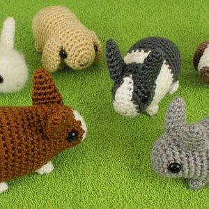 Baby Bunnies 1 & 2 six amigurumi bunny rabbit CROCHET PATTERNS digital PDF file download image 3