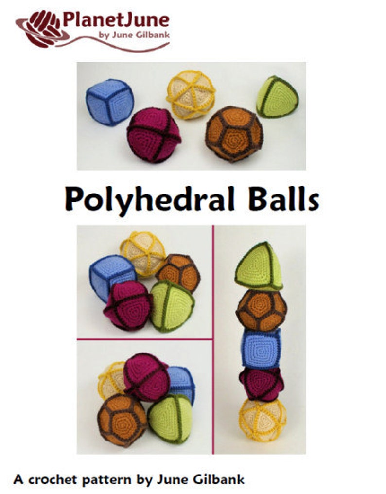 Polyhedral Balls five geometric CROCHET PATTERNS digital PDF file download image 9