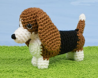 AmiDogs Basset Hound amigurumi dog CROCHET PATTERN digital PDF file download