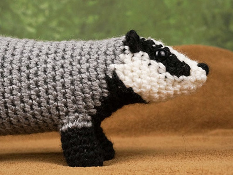 Badger amigurumi CROCHET PATTERN digital PDF file download European or Eurasian Badger image 8