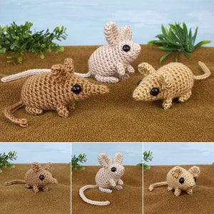 Mini Mammals - Sengi Jerboa Mouse - three amigurumi CROCHET PATTERNS digital PDF file download