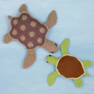 Sea Turtles, two PlanetJune amigurumi CROCHET PATTERNS digital PDF file download, AquaAmi & Simple-Shell Sea Turtle patterns