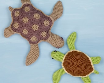Sea Turtles, two PlanetJune amigurumi CROCHET PATTERNS digital PDF file download, AquaAmi & Simple-Shell Sea Turtle patterns