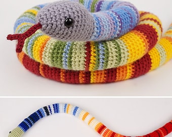 Temperature Snake amigurumi CROCHET PATTERN and Workbook digital PDF file download