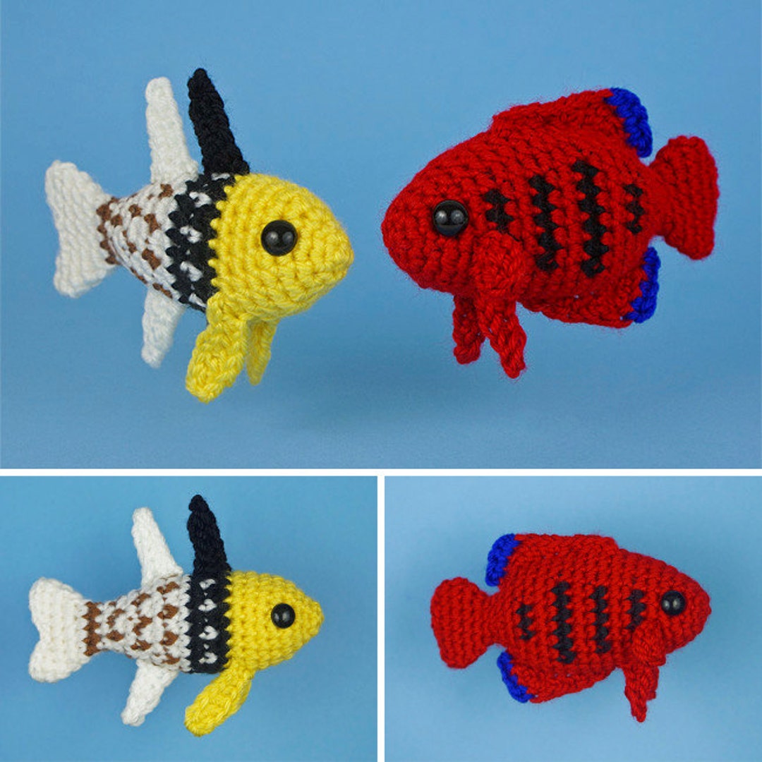 Tropical Fish Set 4 Two Amigurumi Fish CROCHET PATTERNS Digital PDF ...