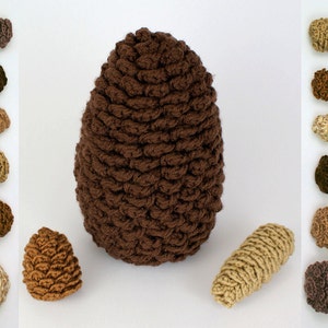 Pine Cone Collection & Giant Pine Cone - seven CROCHET PATTERNS digital PDF file download