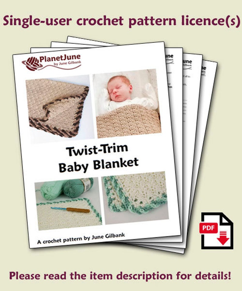 Twisttrim Baby Blanket Crochet Pattern CROCHET PATTERN Etsy