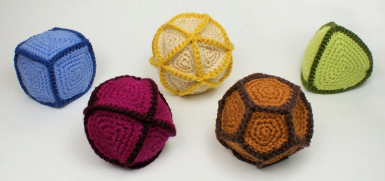 Polyhedral Balls five geometric CROCHET PATTERNS digital PDF file download image 3