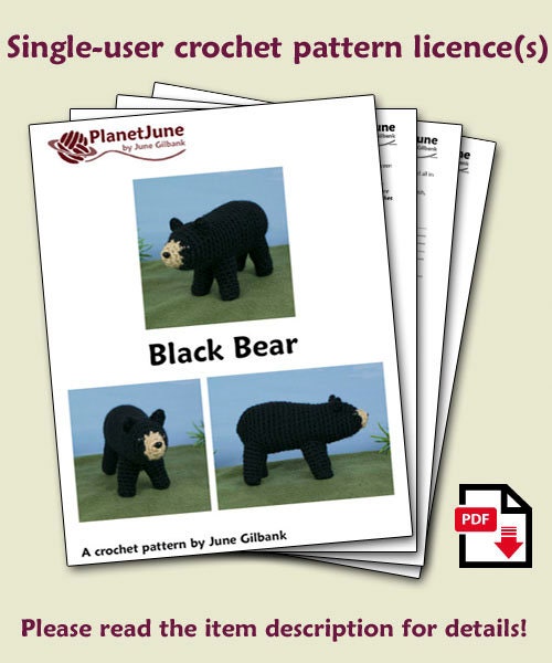 Black Bear Amigurumi CROCHET PATTERN Digital PDF File Download Etsy