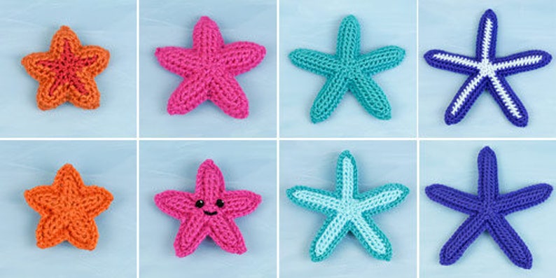 Starfish Collection four CROCHET PATTERNS digital PDF file download image 5