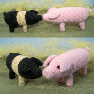 Farmyard Pigs amigurumi CROCHET PATTERN digital PDF file download