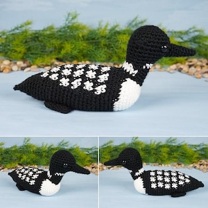 Loon amigurumi bird CROCHET PATTERN digital PDF file download
