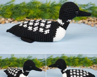 Loon amigurumi bird CROCHET PATTERN digital PDF file download