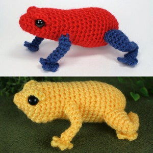 Poison Dart Frog & Singing Frog - two amigurumi CROCHET PATTERNS digital PDF file download