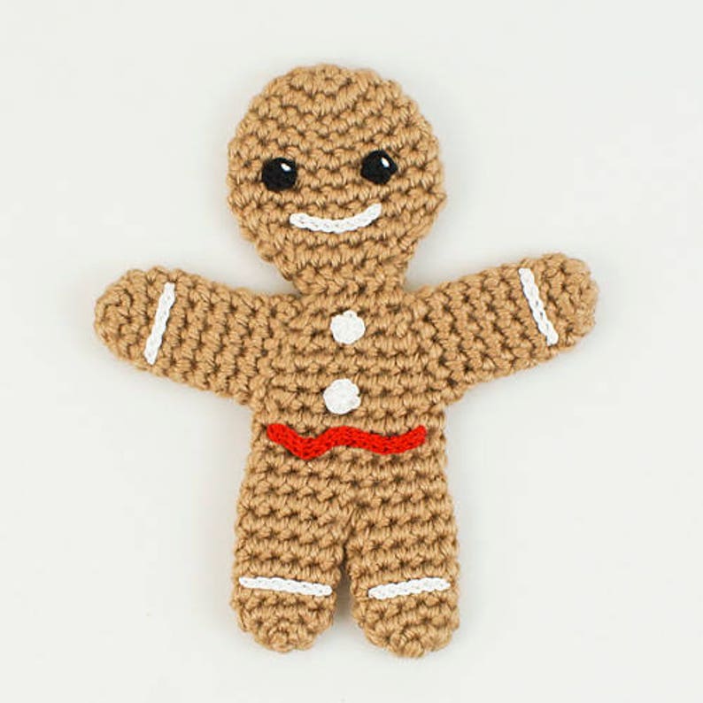 Gingerbread Family two amigurumi CROCHET PATTERNS digital PDF file download Gingerbread Man, Gingerbread Girl image 6